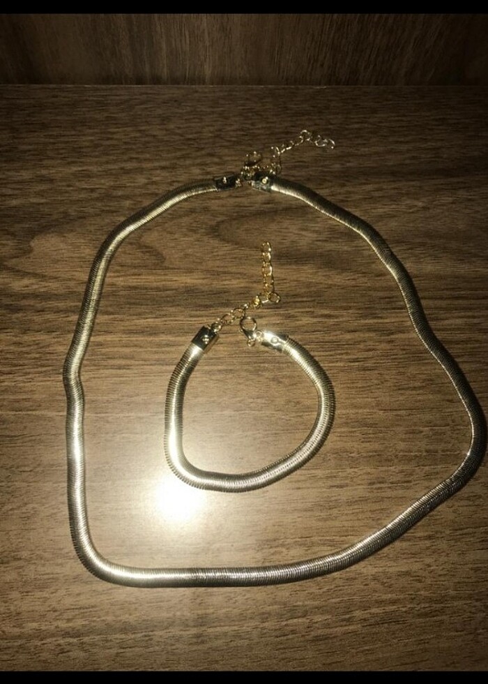 Kadın gümüş İtalyan zincir kolye ve bileklik  - Görsel 2