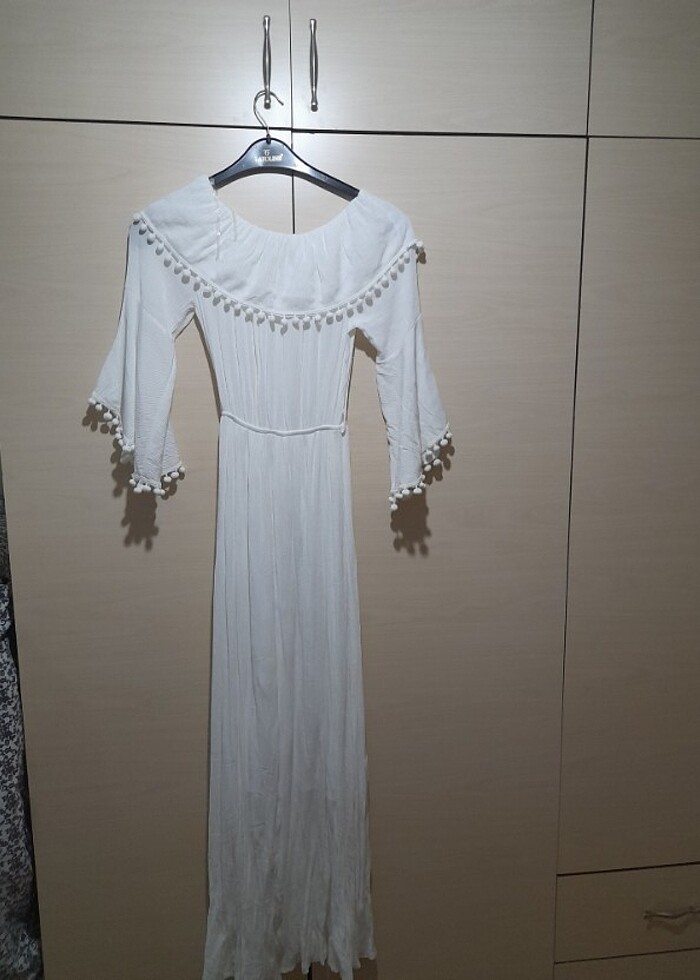 Beyaz yazlık elbise - Görsel 3