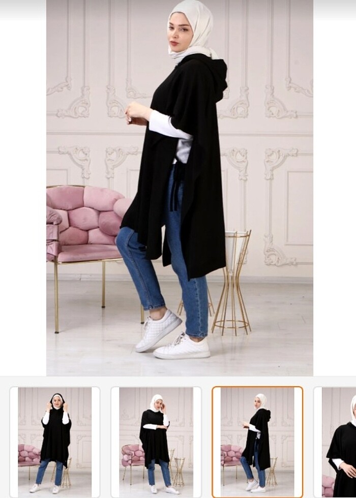 Kapşonlu panço  - Görsel 2