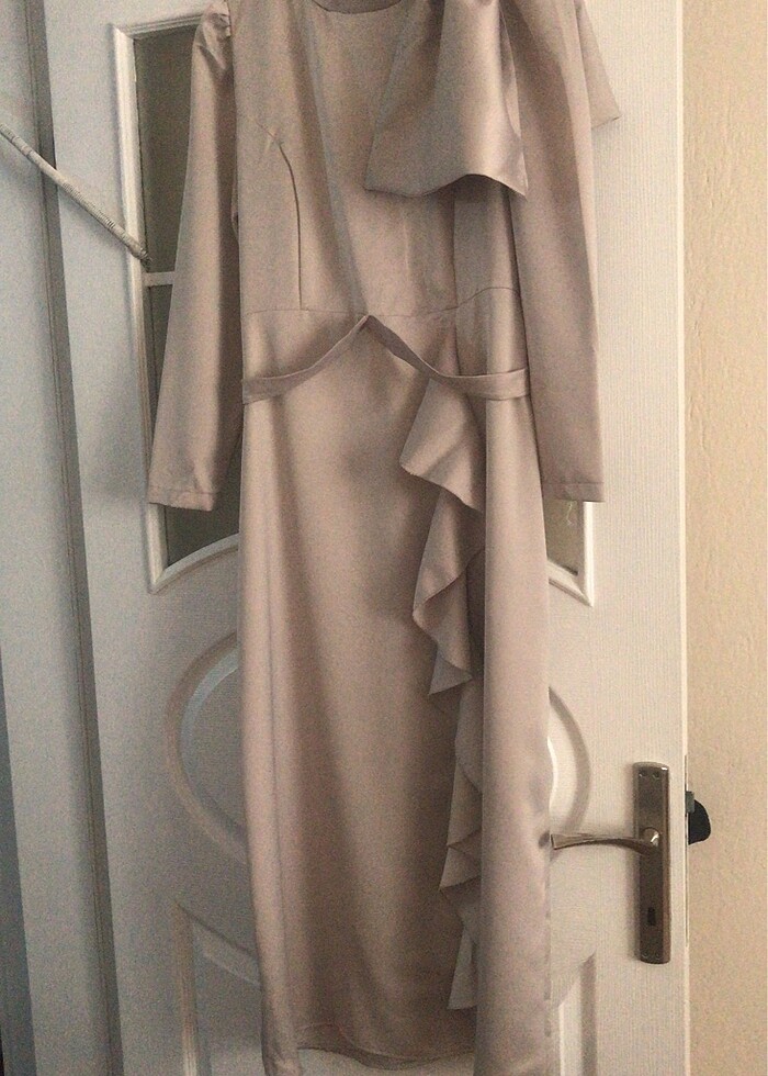 Tesettür abiye gri - Görsel 4