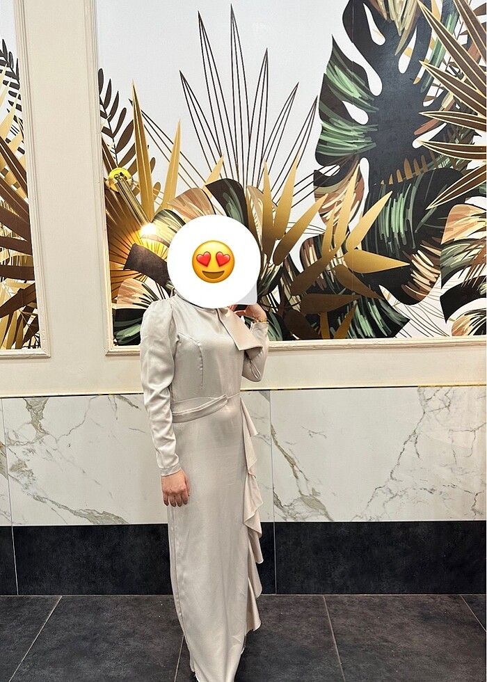 Tesettür abiye gri - Görsel 3