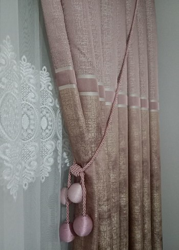 purda pembesi Modern Klasik Nakışlı Perde - Görsel 2