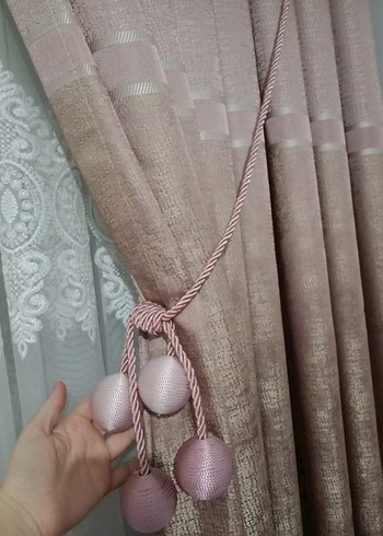 purda pembesi Modern Klasik Nakışlı Perde - Görsel 3