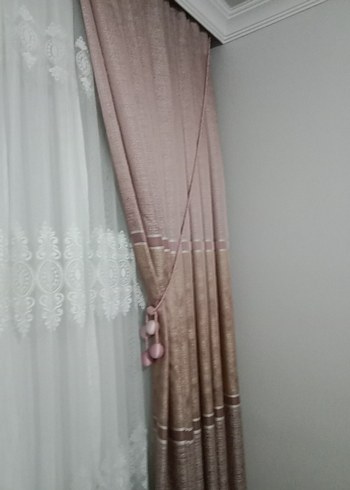 purda pembesi Modern Klasik Nakışlı Perde - Görsel 4