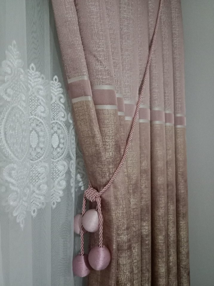 purda pembesi Modern Klasik Nakışlı Perde - Görsel 2