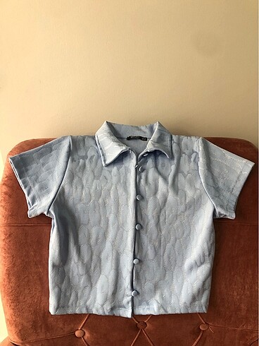 H&M Gömlek bluz crop üst
