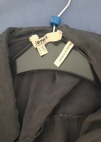 Düğmeli Uzun Kollu Kahverengi Kadın Keten Gömlek - Görsel 2