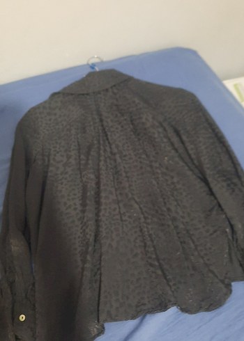 Düğmeli Uzun Kollu Kahverengi Kadın Keten Gömlek - Görsel 4