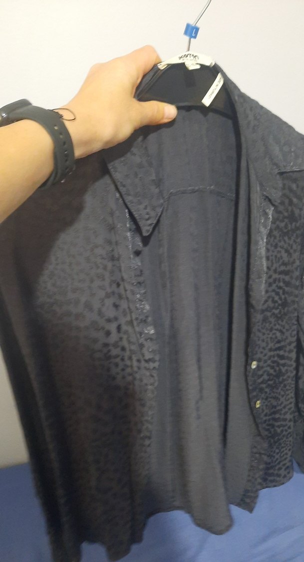 Düğmeli Uzun Kollu Kahverengi Kadın Keten Gömlek - Görsel 3