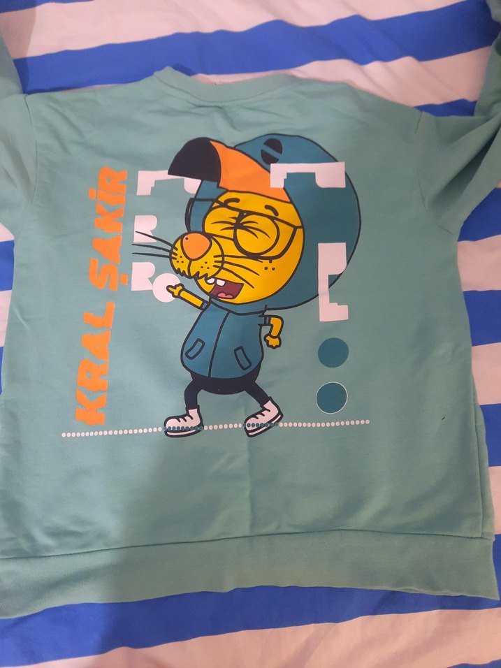 Kral Şakir Renkli Figür Baskılı Tişört - Görsel 2