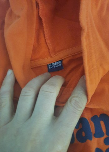 Turuncu Kapüşonlu Kadın Sweatshirt - Görsel 8