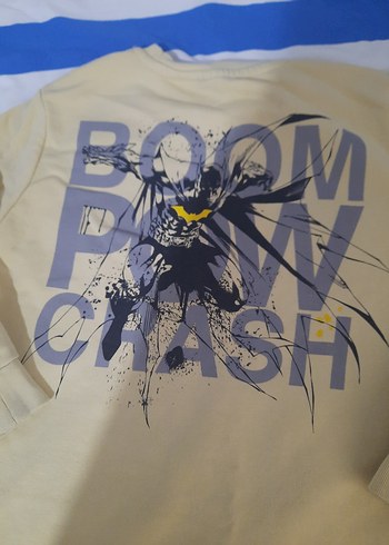 Sarı Kapüşonlu Erkek Çocuk Sweatshirt batman li - Görsel 2