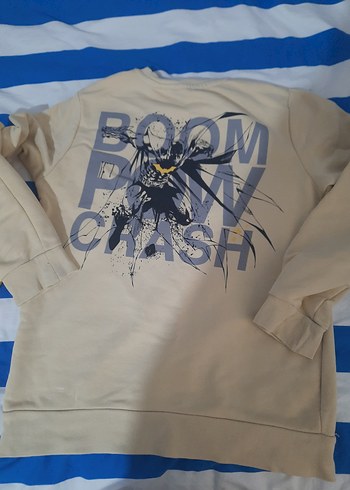 Sarı Kapüşonlu Erkek Çocuk Sweatshirt batman li - Görsel 7