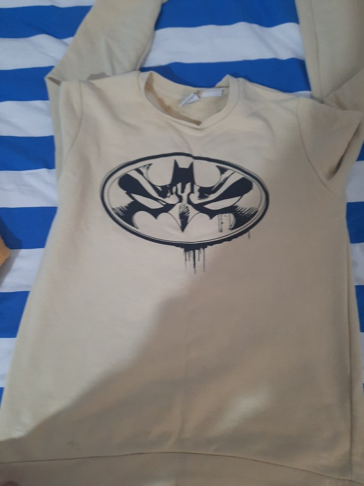 Sarı Kapüşonlu Erkek Çocuk Sweatshirt batman li - Görsel 4