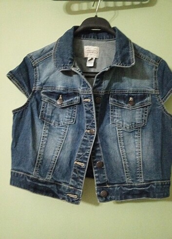 Mango jean kısa kollu jeket yelek