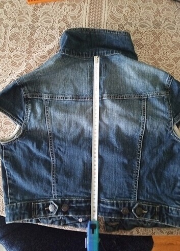 40 Beden mavi Renk Mango jean kısa kollu jeket yelek