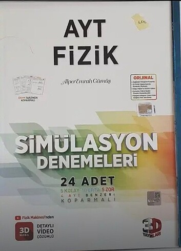 3D Ayt Fizik 24'lü Deneme
