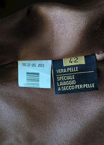 Kadın deri ceket. natürel analin kahverengi. 42 beden. - Görsel 3