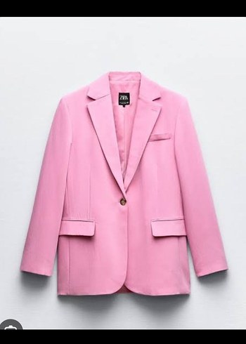 Pembe Düğmeli Kadın Blazer Ceket