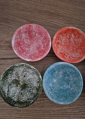 Beden çeşitli Renk Renkli Tie-Dye Desenli Bohem Çömlek Tabak Seti