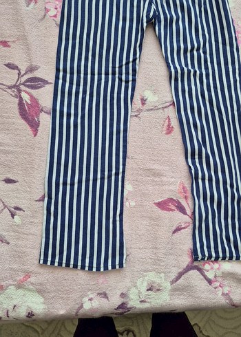 LC Waikiki Mavi Çizgili Kadın Pantolon