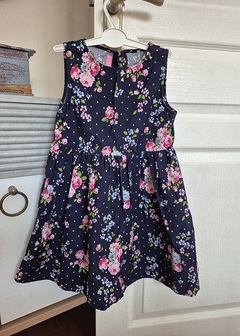 LC Waikiki Karanlık Pembe Çiçekli Kolsuz Kız Elbisesi
