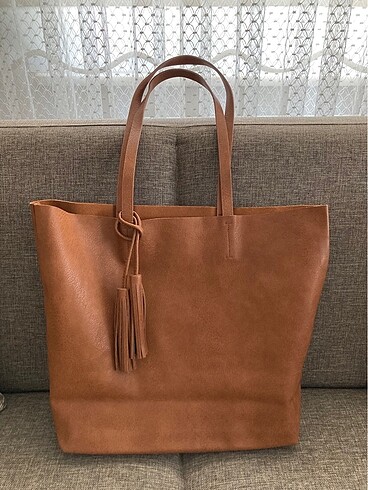 Bershka taba rengi kol çantası
