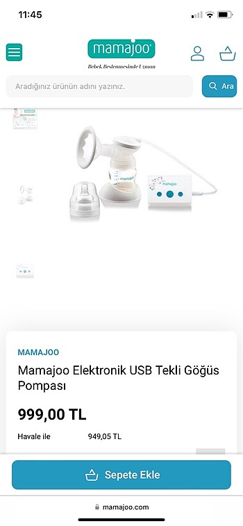 Elektrikli göğüs pompası MAMAJOO