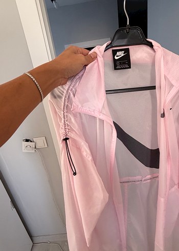 Nike Pembe Midi Uzunlukta Kadın Yağmurluk - Görsel 3