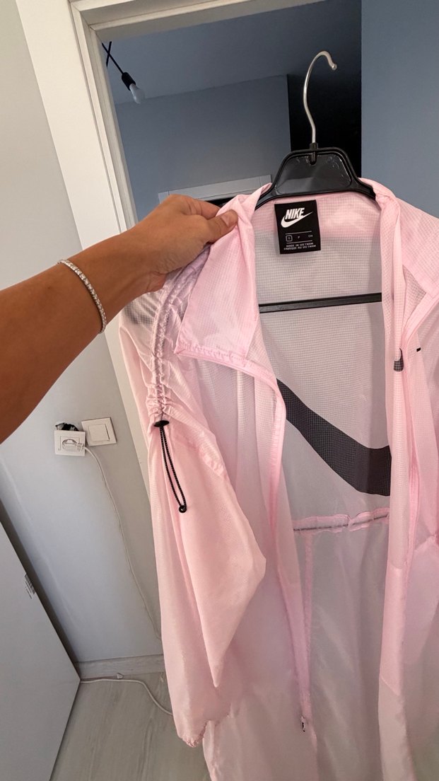 Nike Pembe Midi Uzunlukta Kadın Yağmurluk - Görsel 3