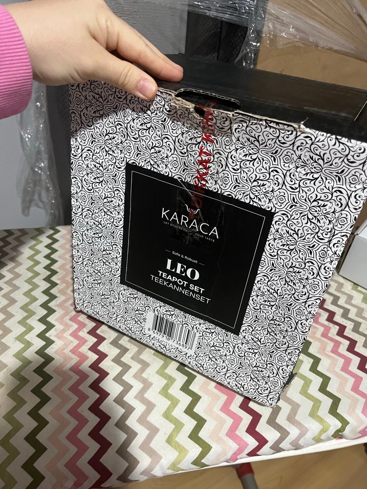 Karaca Beyaz ve Siyah Desenli Çaydanlık - Görsel 2