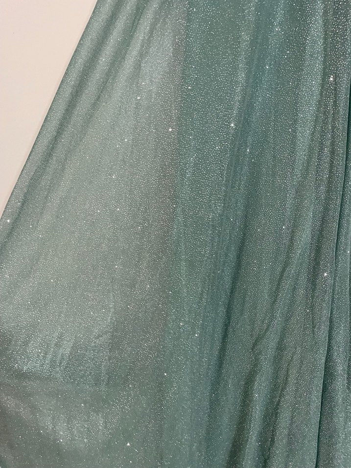 Yeşil İşlemeli Uzun Kollu Abiye Elbise - Görsel 4