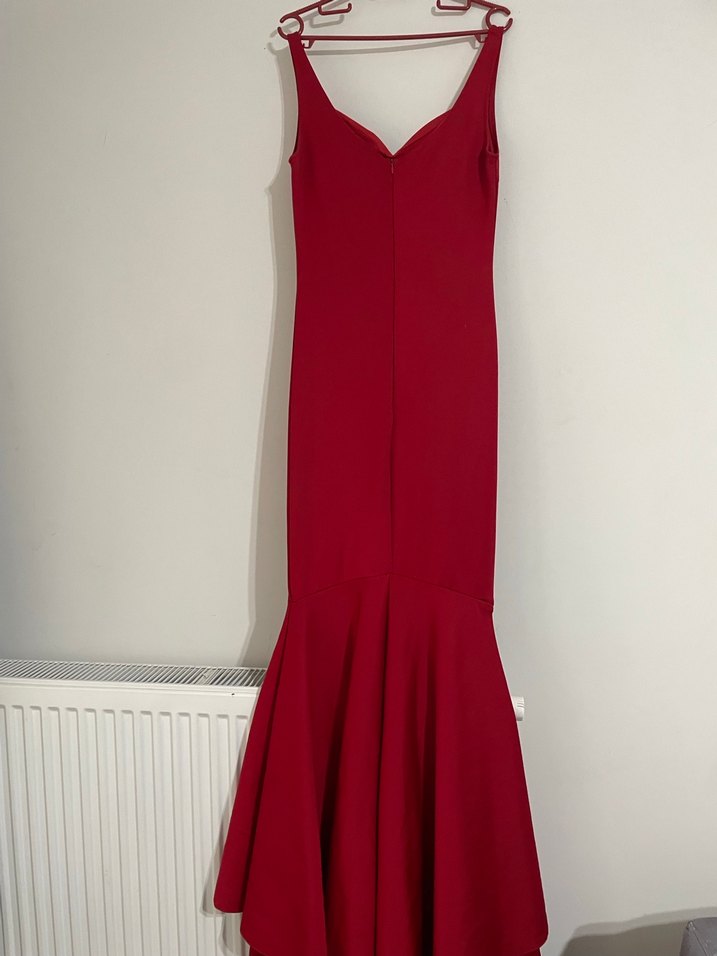 Bordo Drapeli Uzun Abiye Elbise - Görsel 4