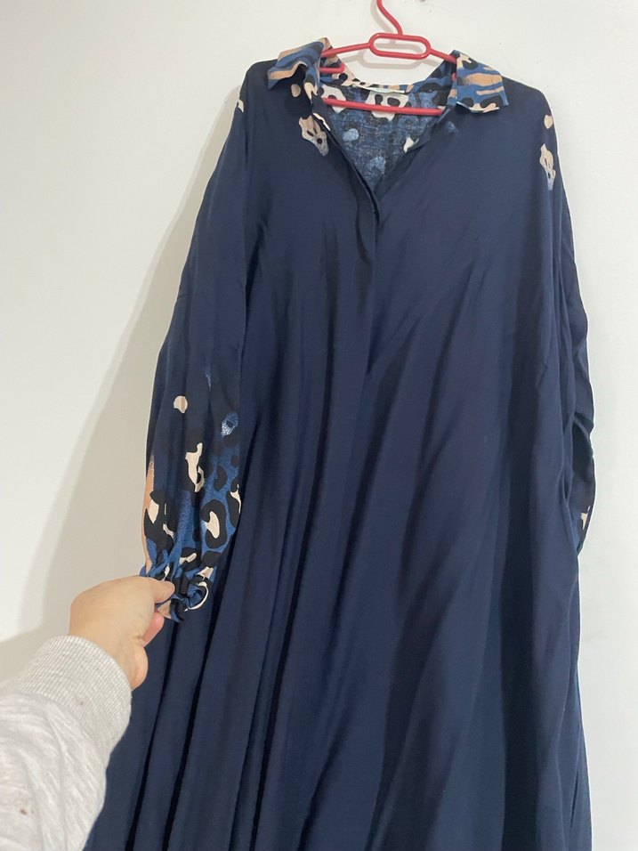 Kadın Lacivert Bohem Uzun Elbise - Görsel 3