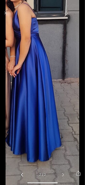 Saks mavisi elbise
