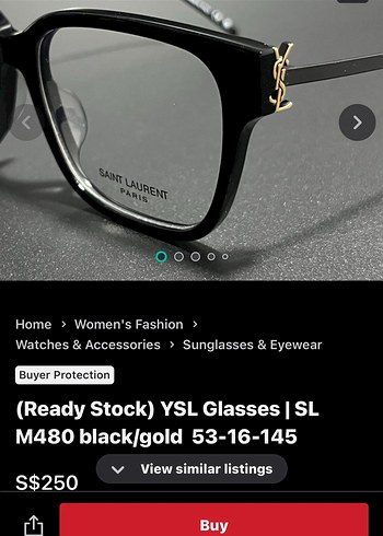 YSL koyu kahve/Altın Kadın Gözlük 53-16-145 - Görsel 2