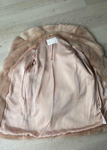 Bej Kadın Midi Suni Kürk Kaban - Görsel 3
