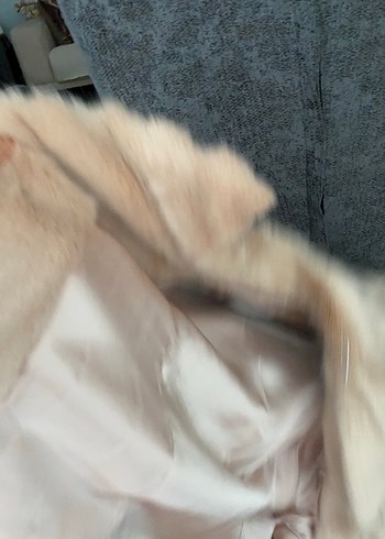 Bej Kadın Midi Suni Kürk Kaban - Görsel 4