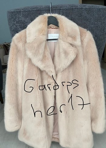 Bej Kadın Midi Suni Kürk Kaban - Görsel 7