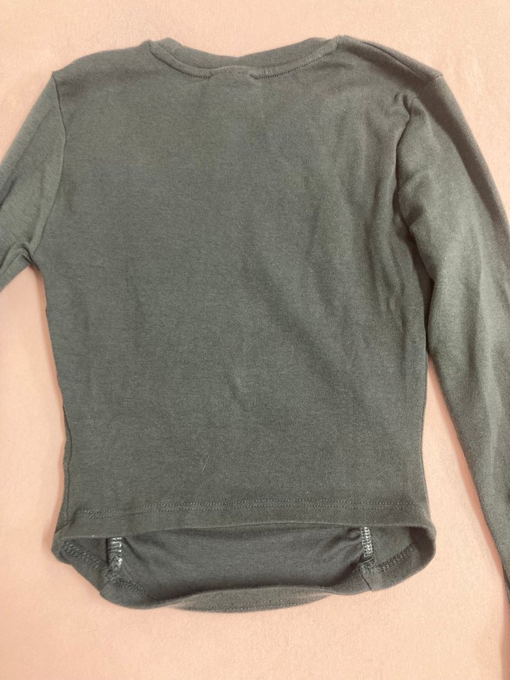 Bershka Kız Çocuk Gri Uzun Kollu Baskılı badi - Görsel 3