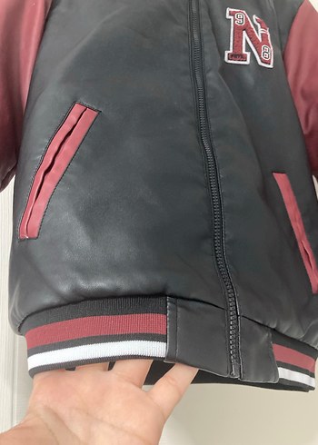 Bordo Siyah Erkek Deri Mont - Görsel 3