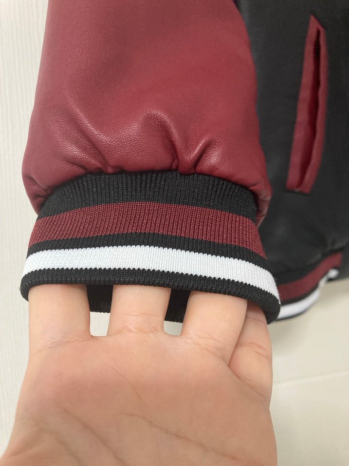 Bordo Siyah Erkek Deri Mont - Görsel 2