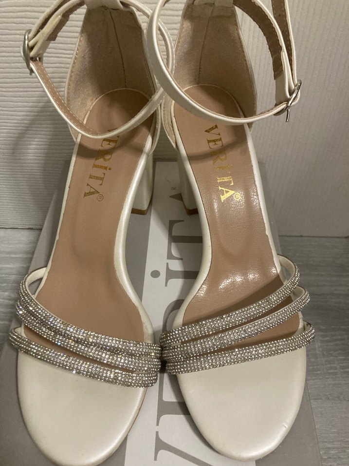 Krem Tokalı Topuklu Kadın Abiye Ayakkabı - Görsel 2