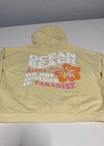 Sarı Kapüşonlu Kız çocuk Sweatshirt - Görsel 3