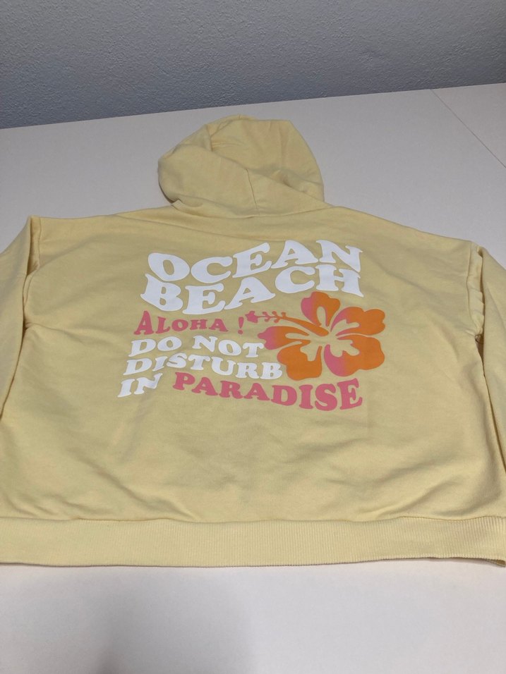 Sarı Kapüşonlu Kız çocuk Sweatshirt - Görsel 3