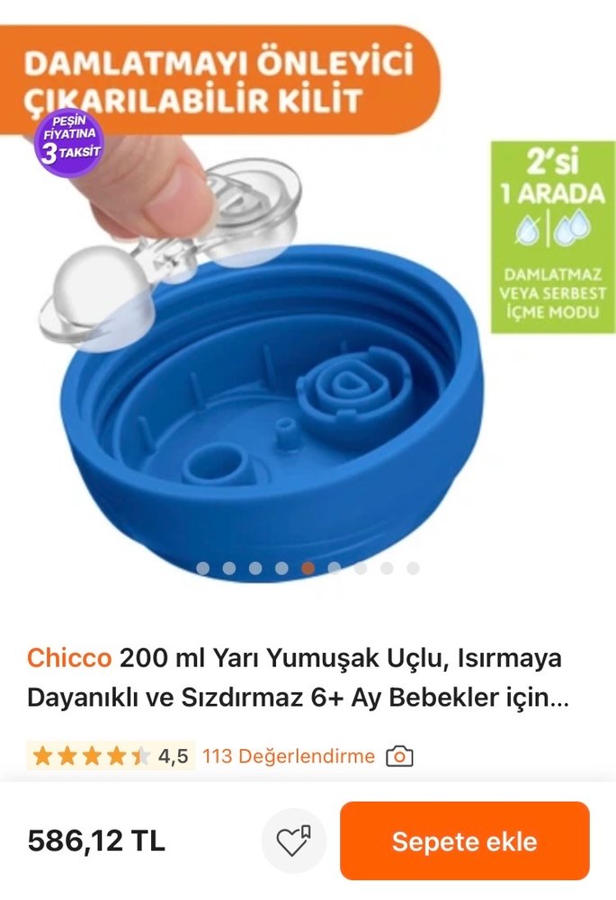 Chicco Mavi Bebek Biberonu - Görsel 4