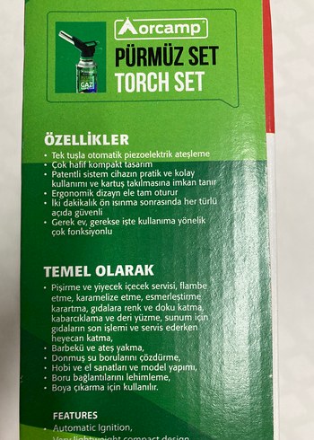 Beden Orcamp Propan Butan Gaz Karışımlı Pürmüz Seti
