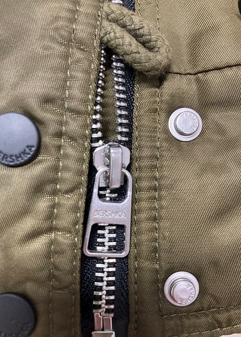 Kürk Detaylı Bej Kamuflaj Kadın Ceket - Görsel 6