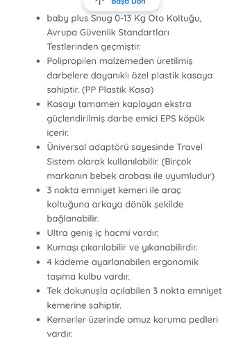 0 - 13 kg Beden mavi Renk Koyu Mavi Bebek Oto Koltuğu