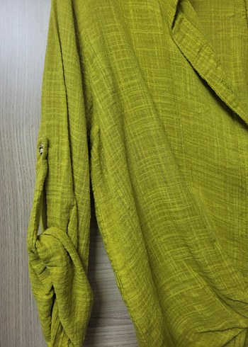 diğer Beden Düğmeli Loose Fit Yeşil Gömlek